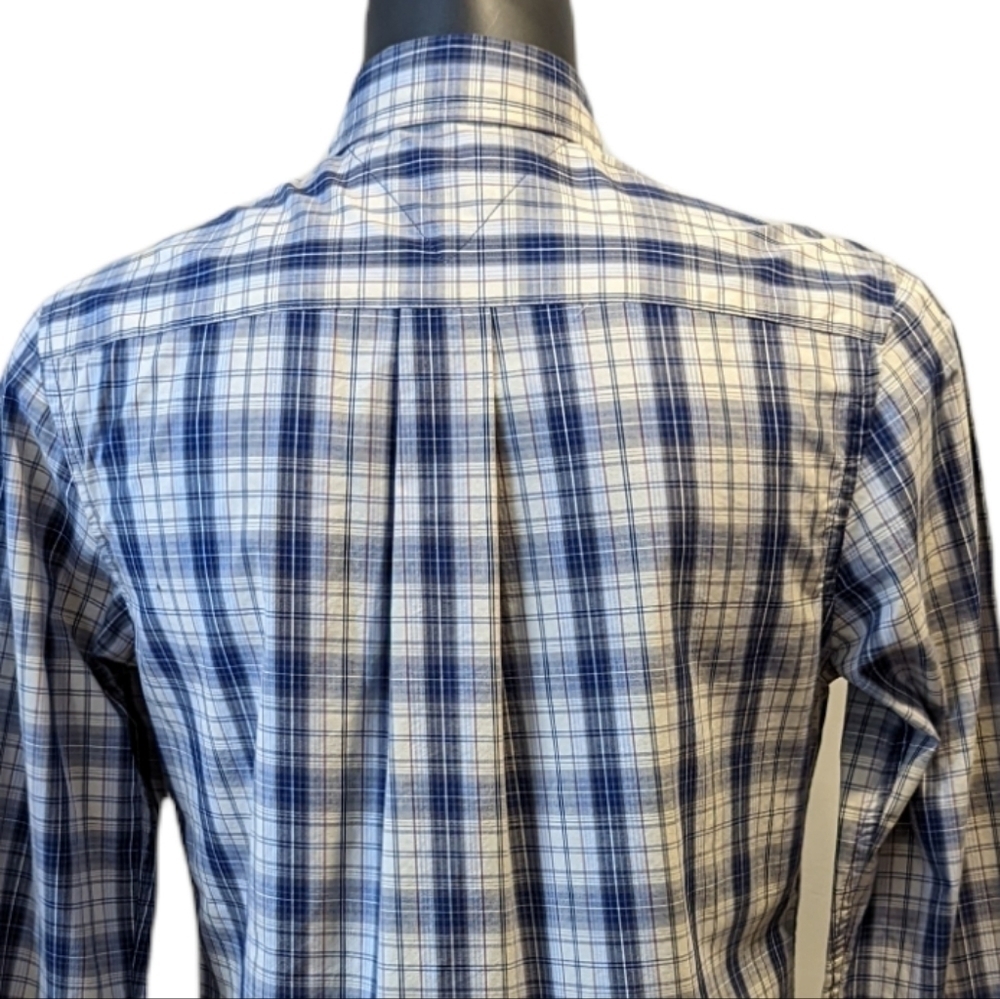 Tommy Hilfiger Blue Plaid Button Down Shirt Small Long Sleeves - Picture 6 of 10
